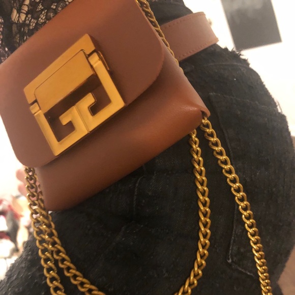 Leather brown bronze chain saddle bag 🍁 - Picture 3 of 4